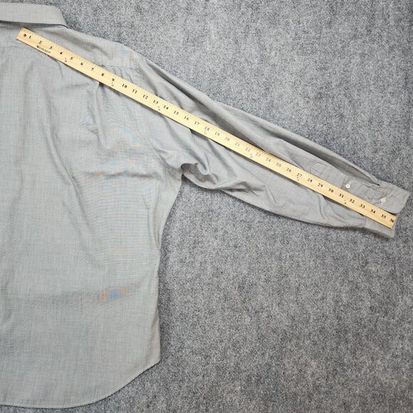 Polo Ralph Lauren Shirt Mens 18 XXL Gray Regent Classic Fit Casual Button Up VTG - Picture 7 of 16